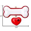 3D Red Dogs Bone Christmas Ornament 2025 - Personalized Puppy Ornaments for Christmas Tree - Custom Dog Ornaments for Xmas Tree Unique Xmas Gifts for Dogs Gifts for Dog Lovers & Pets Paw Treats Heart view 3