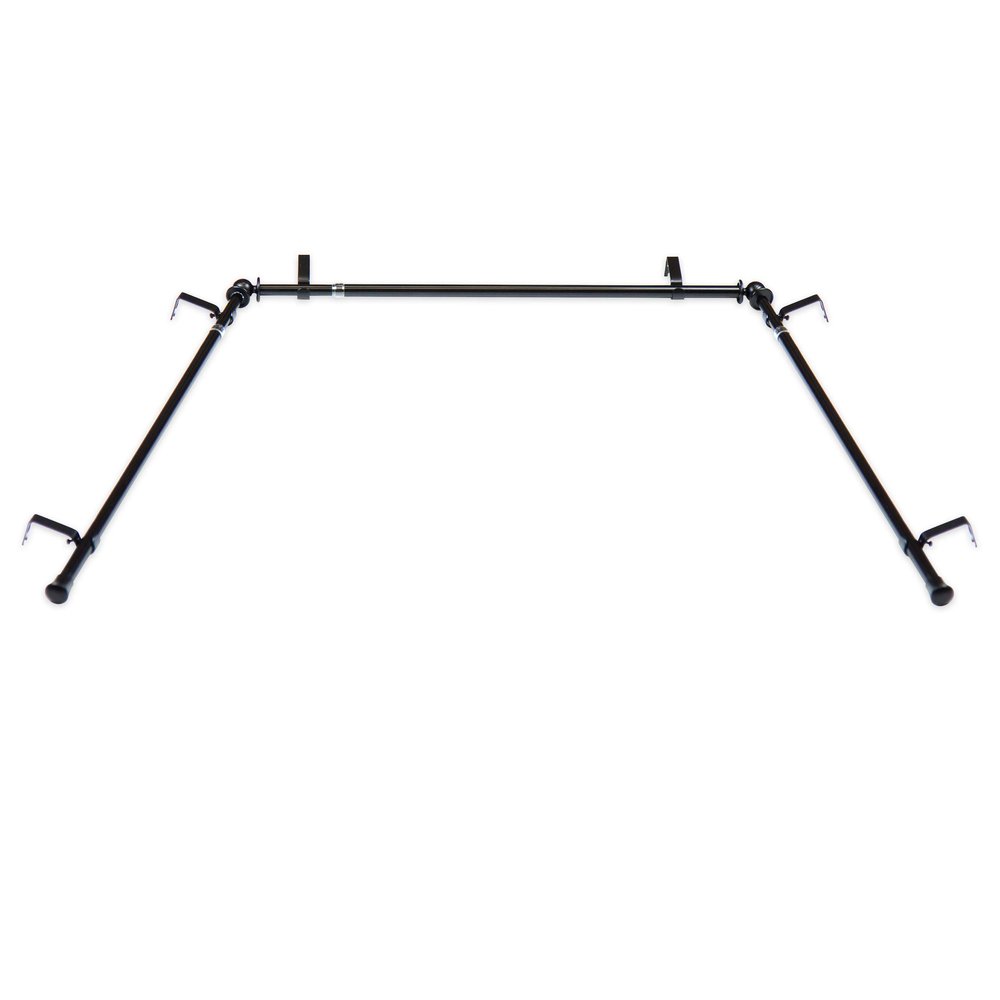 A&F Rod Dcor - 5/8 inch Bay Window Curtain Rod 20"-36", 38"-72" - Black