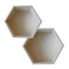 Artemio 2 Hexagonal Wooden Shelves - 24 x 21 cm & 27 x 23.5 cm view 1