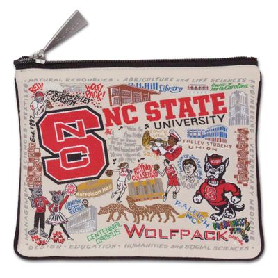 Catstudio Collegiate Zipper Pouch, North Carolina State University Travel Toiletry Bag - Ideal Gift for Alumni, Makeup Bag, Dog Treat Pouch, or Travel Purse
