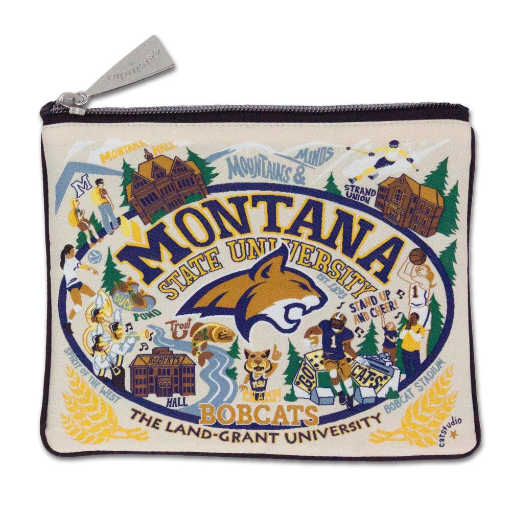 Catstudio Montana State University Collegiate Zipper Pouch Purse | Holds Your Phone, Coins, Makeup, Dog Treats, & Tech Tools