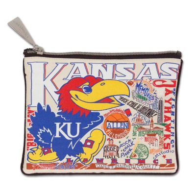 Catstudio University Of Kansas Collegiate Zipper Pouch Purse | Holds Your Phone, Coins, Makeup and Dog Treats