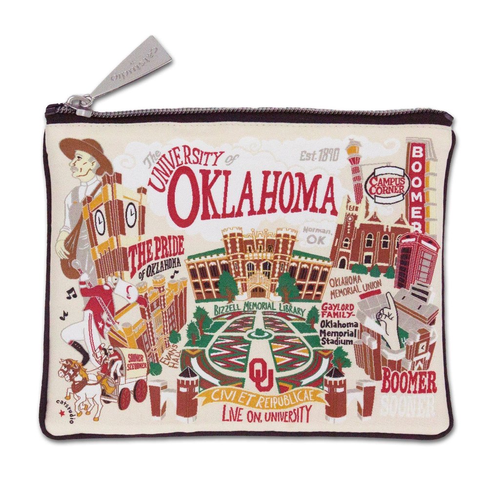 Catstudio University of Oklahoma Collegiate Zipper Pouch Purse | Holds Your Phone, Coins, Makeup, Dog Treats, & Tech Tools