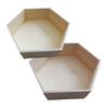 2 Hexagonal Wooden Shelves 36 x 31 cm & 39 x 34 cm view 1
