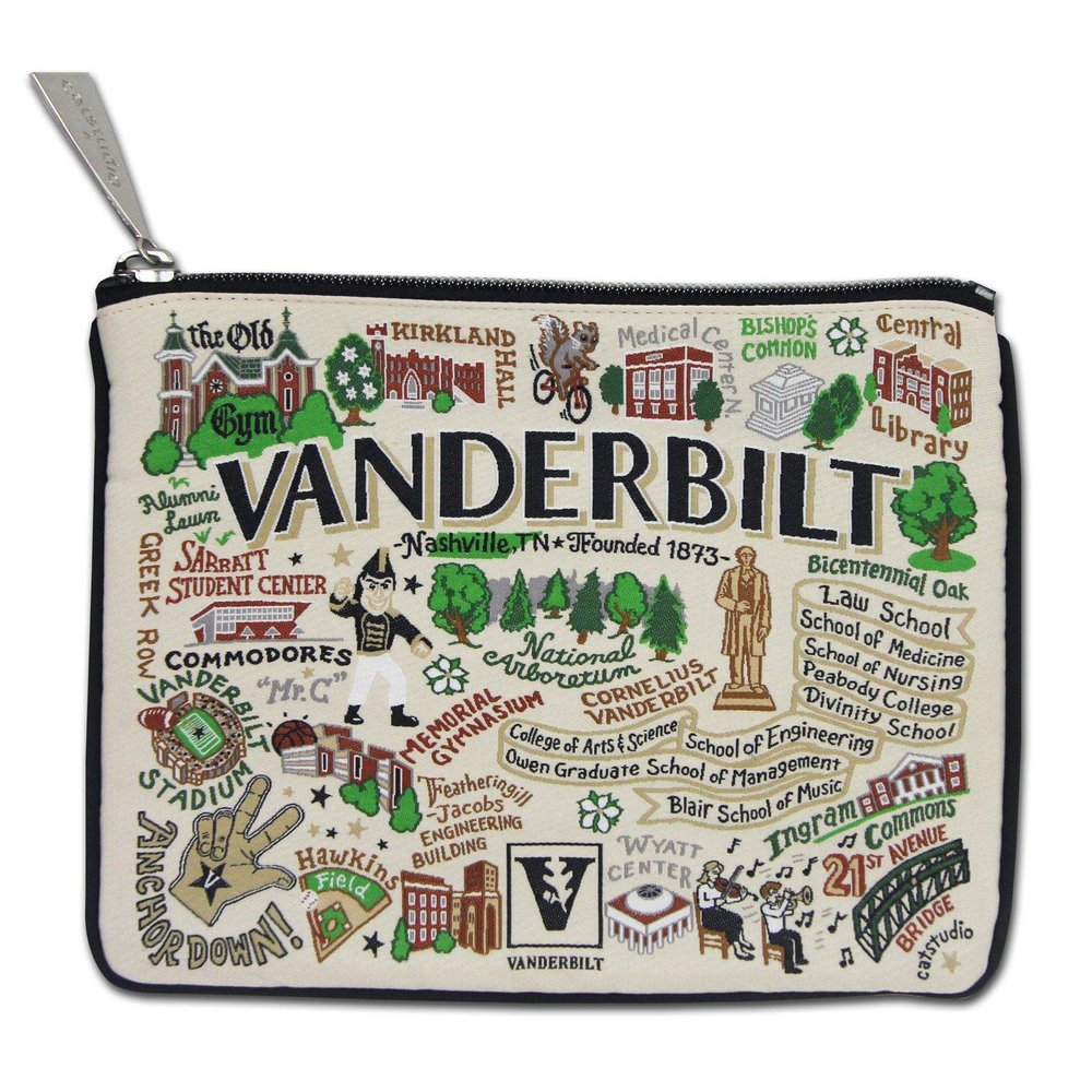 Catstudio Vanderbilt University Collegiate Zipper Pouch Purse | Holds Your Phone, Coins, Makeup, Dog Treats, & Tech Tools