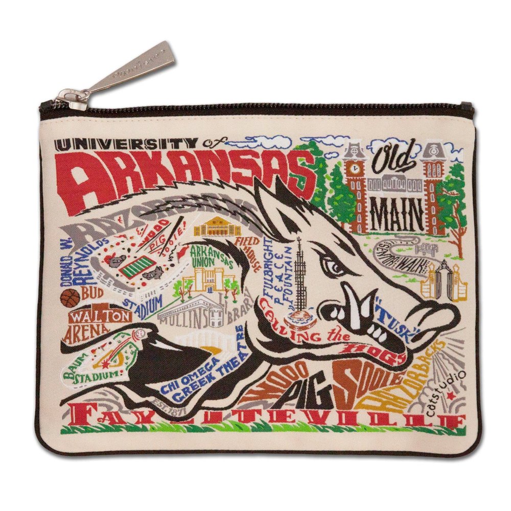Catstudio University of Arkansas Collegiate Zipper Pouch Purse | Holds Your Phone, Coins, Makeup, Dog Treats, & Tech Tools