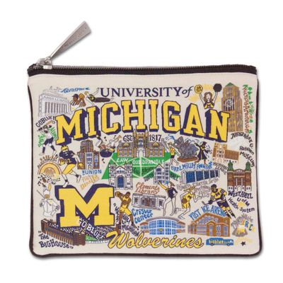 Catstudio University of Michigan Collegiate Zipper Pouch Purse | Holds Your Phone, Coins, Makeup, Dog Treats, & Tech Tools