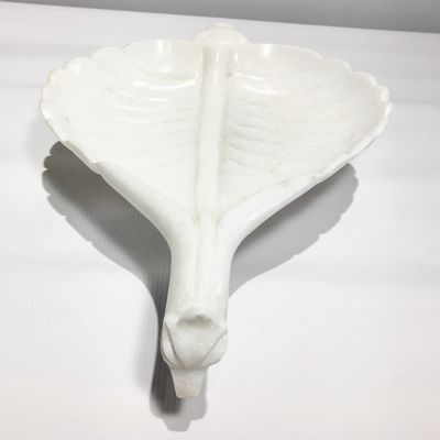 Kraaft Emporium - Pure White Bowl Leaf Long Goose in Marble : 4" X 18"