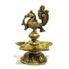 eSplanade - 5" Peacock Lotus Shaped Round Brass Diya | Oil Lamp | Home Decor | Brass Diya | Brass Deepam | Brass Lamps | Kuthu Vilakku | Oil Lamps for Home and Office view 1