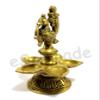 eSplanade - 5" Peacock Lotus Shaped Round Brass Diya | Oil Lamp | Home Decor | Brass Diya | Brass Deepam | Brass Lamps | Kuthu Vilakku | Oil Lamps for Home and Office view 2