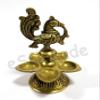 eSplanade - 5" Peacock Lotus Shaped Round Brass Diya | Oil Lamp | Home Decor | Brass Diya | Brass Deepam | Brass Lamps | Kuthu Vilakku | Oil Lamps for Home and Office view 4