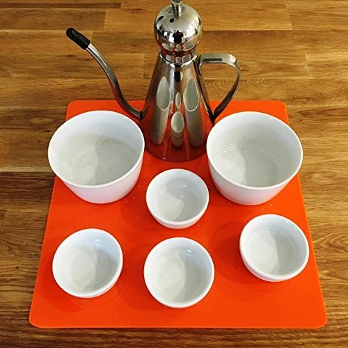 Square Serving Mat/Table Protector by Super Cool Creation, Orange Gloss - Large - 45 X 60 cm
