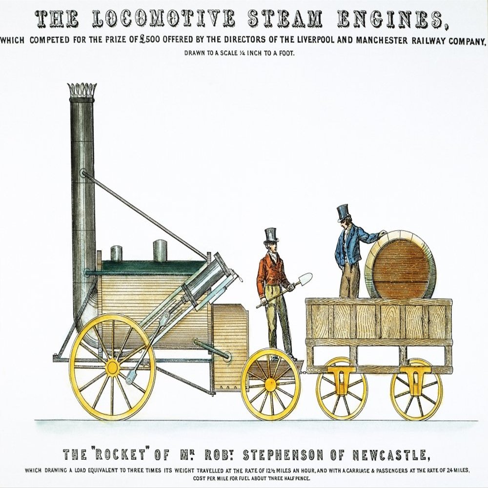 StephensonS Rocket 1829 Ngeorge & Robert StephensonS Rocket From An Announcement In An 1829 Issue Of Mechanics Magazine Featuring That YearS Winners Of The Liverpool & Manchester RailwayS Competition