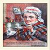 Victorian trade card for The Great Atlantic and Pacific Tea Company An older woman sips a steaming hot cup of tea and states Celebrated teas and coffees have been my solace through life - Grandmother view 1
