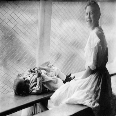 Floating Hospital C1910 Ntwo Girls Possibly In The Isolation Ward Aboard The Helen C Juilliard A Floating Hospital Operated For The Poor By The St JohnS Guild In New York City Photograph C1910 Poster