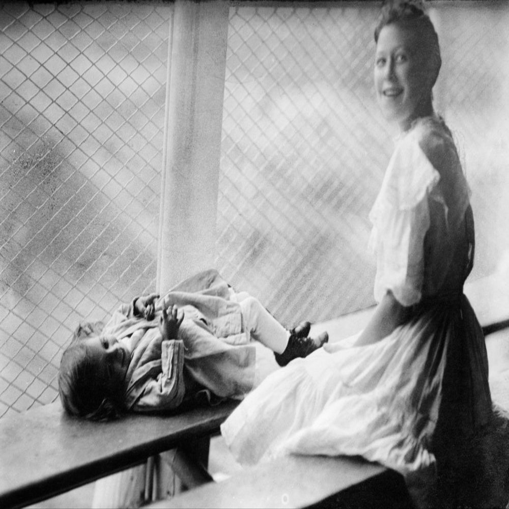 Floating Hospital C1910 Ntwo Girls Possibly In The Isolation Ward Aboard The Helen C Juilliard A Floating Hospital Operated For The Poor By The St JohnS Guild In New York City Photograph C1910 Poster