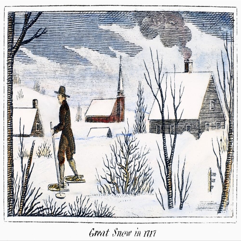 Great Snow Of 1717 Naftermath Of The Great Snow Of 1717 A Series Of Storms From 27 February To 7 March That Blanketed The Northeastern Colonies With Five Feet Of Snow Line Engraving American C1830 Pos