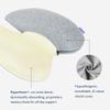 C CUSHION LAB Extra Dense Lumbar Pillow - Patented Ergonomic Multi-Region Firm Back Support for Lower Back Pain Relief - Lumbar Support Cushion with Strap for Office Chair, Car, Sofa, Plane - Grey view 3