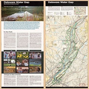 18" x 24" 1986 Map of Delaware Water Gap National Recreation Area Pennsylvania & New Jersey