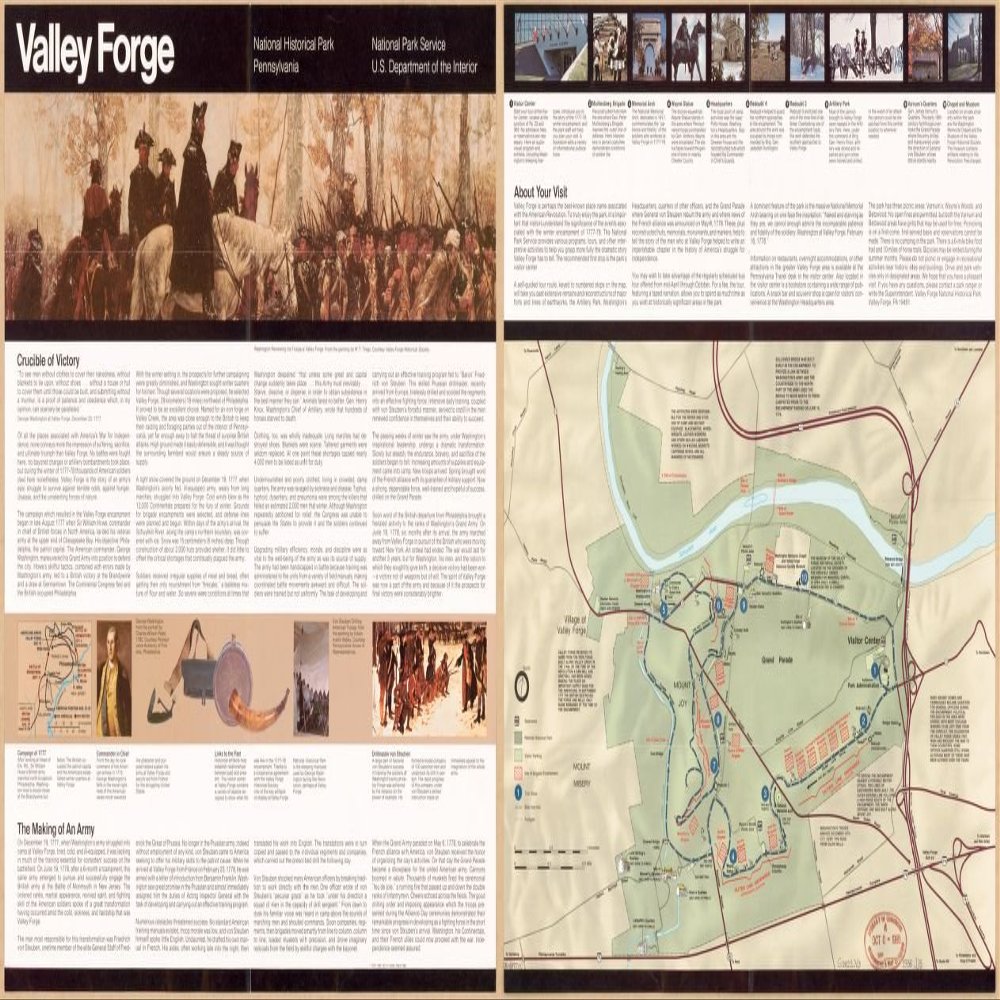 12" x 24" 1986 Map of Valley Forge National Historical Park Pennsylvania