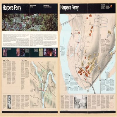 12" x 24" 1986 Map of Harpers Ferry National Historical Park West Virginia
