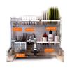 KKlewu Over the Sink Drainer Rack, 2 Tiers, Kitchen Storage, Basket, Stainless Steel, Cupboard, 23.6 inches (60 cm) Easy Type view 1