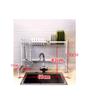 KKlewu Over the Sink Drainer Rack, 2 Tiers, Kitchen Storage, Basket, Stainless Steel, Cupboard, 23.6 inches (60 cm) Easy Type view 3