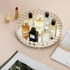 Feyarl Crystal Perfume Tray Makeup Cosmetic Vanity Organizer Jewelry Trinket Display Storage Mirrored Decorative Tray Skin Care Tray for Dresser Home Deco Birthday Gift(Round 10" inch) (Gold) view 2
