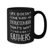BeeTeeStore That's Why We Have Father Coffee Mug - 15oz Black Ceramic Tea Cup for Dad - Thoughtful Father's Day, Birthday & Christmas Gift for Male Parents from Son or Daughter view 2