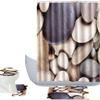 Amagical Cobblestone Print 16 Piece Toilet Mat Set Shower Curtain Holidays Summer Non-Slip Bathroom Mat Rug Toilet Cover Contour Mat Fabric Shower Curtain with 12 Hooks view 1