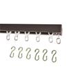 Ceiling Curtain Track Set with Wheeled Carriers and Hooks (18' in 3 Sections-Bronze) view 1