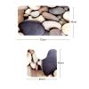 Amagical Cobblestone Print 3 Piece Toilet Mat Set Shower Curtain Holidays Summer Non-Slip Bathroom Mat Rug Contour Mat Fabric Shower Curtain with 12 Hooks view 3