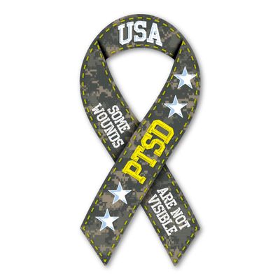 Magnet America PTSD Military Ribbon Magnet is 8" x 3.875" Made for Vehicles and Refrigerators