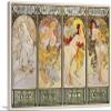 ARTCANVAS The Seasons - Les Saisons Canvas Art Print Stretched Framed Painting Picture Poster Giclee Wall Decor by Alphonse Mucha - 40" x 26" (0.75" Deep) view 1