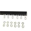 Ceiling Curtain Track Set with Wheeled Carriers and Hooks (17' in 3 Sections-Black) view 1