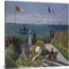 ARTCANVAS Garden at Sainte-Adresse Canvas Art Print Stretched Framed Painting Picture Poster Giclee Wall Decor by Claude Monet - 40" x 26" (0.75" Deep) view 1