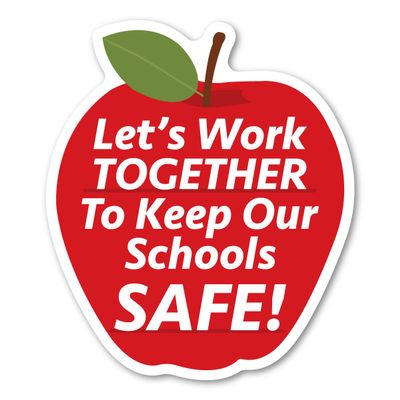 Magnet America Keep Schools Safe Apple Magnet is 3.5" x 3" Made for Vehicles and Refrigerators