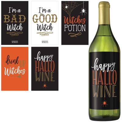 Wicked Halloween Bottle Labels 5ct