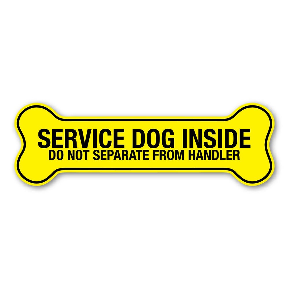 Magnet America Service Dog Inside Yellow Bone Magnet is 2.25" x 7" Made for Vehicles and Refrigerators