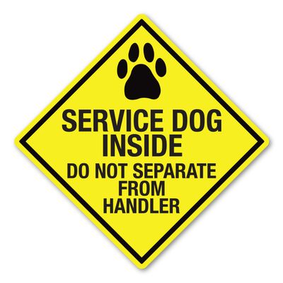 Magnet America Service Dog Inside Diamond Magnet is 5" x 5" Made for Vehicles and Refrigerators