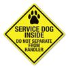 Magnet America Service Dog Inside Diamond Magnet is 5" x 5" Made for Vehicles and Refrigerators view 1