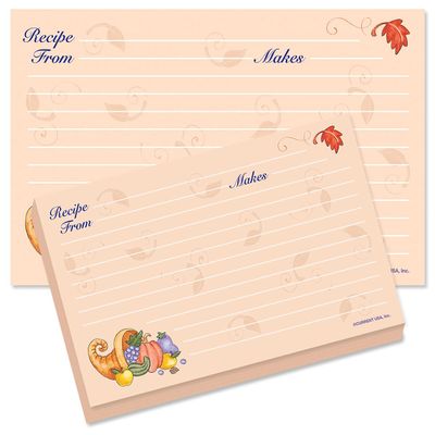 Current Harvest Recipe Cards - 4x6 Inches, Single Sided Blank Cardstock for Family Thanksgiving, Cookie, & Baking Recipes, Cute Bridal Shower, Christmas, & Holiday Gift, 48 Card Set