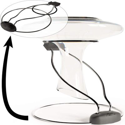 2in1 Wine Decanter Drying Stand Fast Spotless Carafe Dryer & Compact Folding Rack for Safe Storage - incl. Black Rubber Top (Non Slip & Anti Scratch)