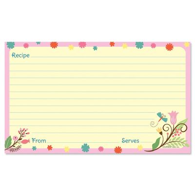 Current Spring's Splendor Recipe Cards - 3x5 Inches, Single Sided Blank Cardstock for Family Thanksgiving, Cookie, & Baking Recipes, Cute Bridal Shower, Christmas, & Holiday Gift, 50 Card Set