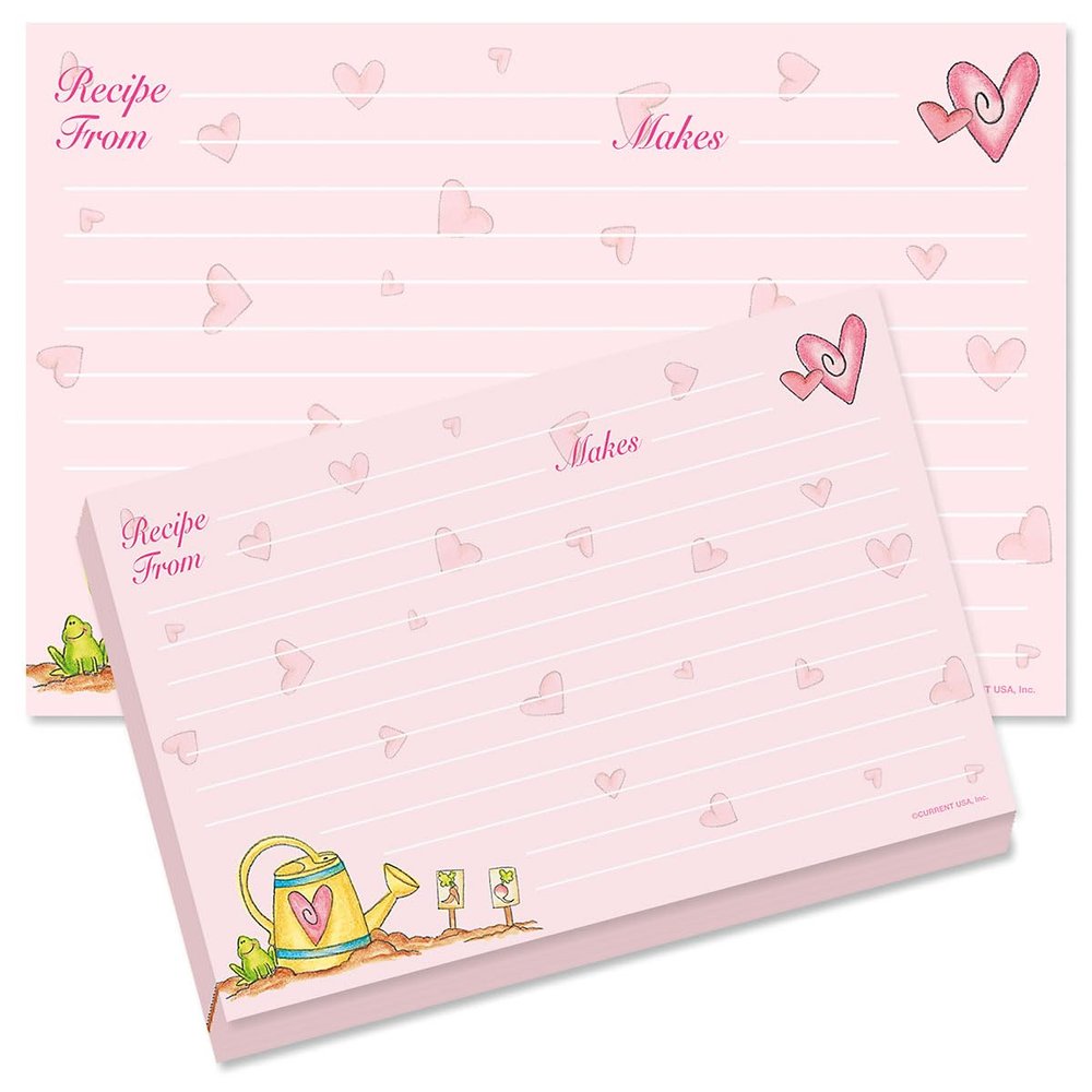 Current Garden Recipe Cards - 4x6 Inches, Single Sided Blank Cardstock for Family Thanksgiving, Cookie, & Baking Recipes, Cute Bridal Shower, Christmas, & Holiday Gift, 48 Card Set
