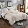 ABREEZE Quilt Sets Queen Size 100% Cotton Beige Bedspread with 3D Floral Pattern Modern Style Quilts and Coverlets with 2 Matching Pillow Shams view 2