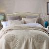 ABREEZE Quilt Sets Queen Size 100% Cotton Beige Bedspread with 3D Floral Pattern Modern Style Quilts and Coverlets with 2 Matching Pillow Shams view 3