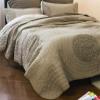 ABREEZE Cotton Rustic Quilt Sets Quilt and Coverlet Set Shabby Farmhouse Bedding Sets Bedspread Taupe Grey King 3D Classic Floral Patterns view 4