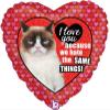 Betallic Burton and Burton 7786918 18" ILY Grumpy Cat Heart, Multicolor view 1