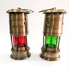 Antique Brass Miner Lamp Nautical Maritime Ship Decor Boat Miner Red/Green Oil Lamp Light view 1